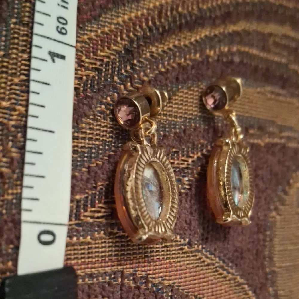 Elegant Gold and Brown Dangle Earrings